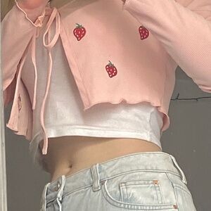 ROMWE Pink Ribbed Knit Top